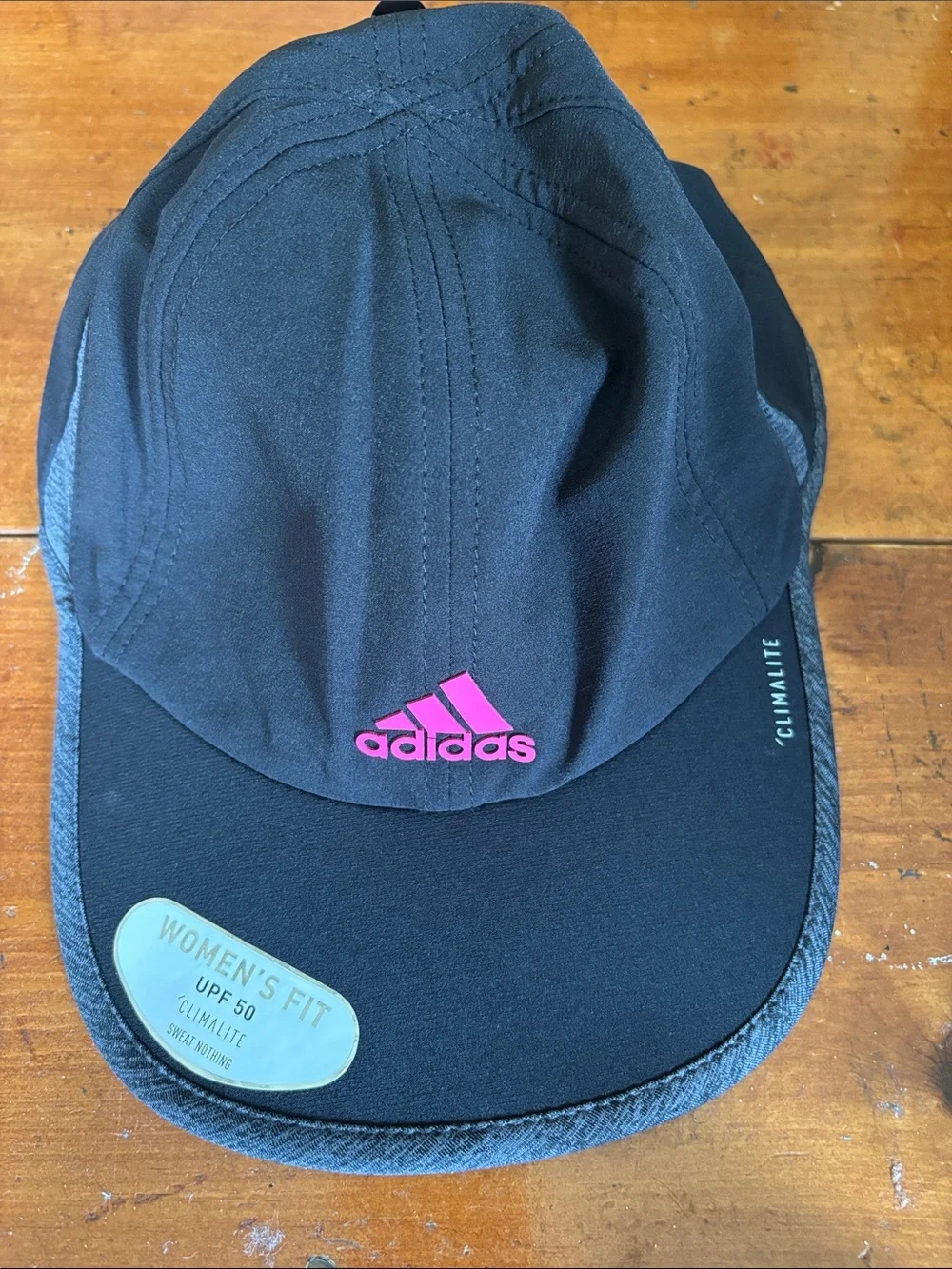 adidas Black Hat with Pink Logo